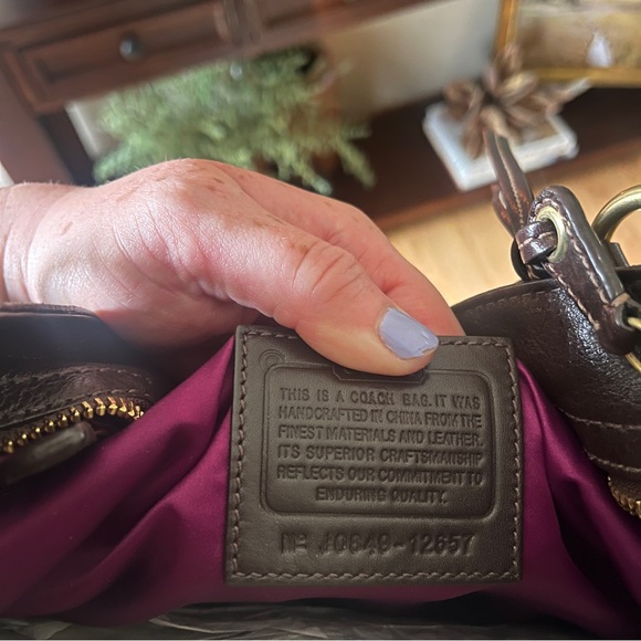 COACH Chocolate Brown Monogram Shoulder Bag - Picture 13 of 13